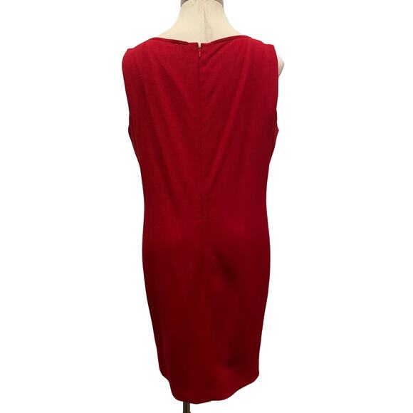 Oscar de la Renta Size 16W Red Wool Blend 2PC‎ Dress - Picture 5 of 7